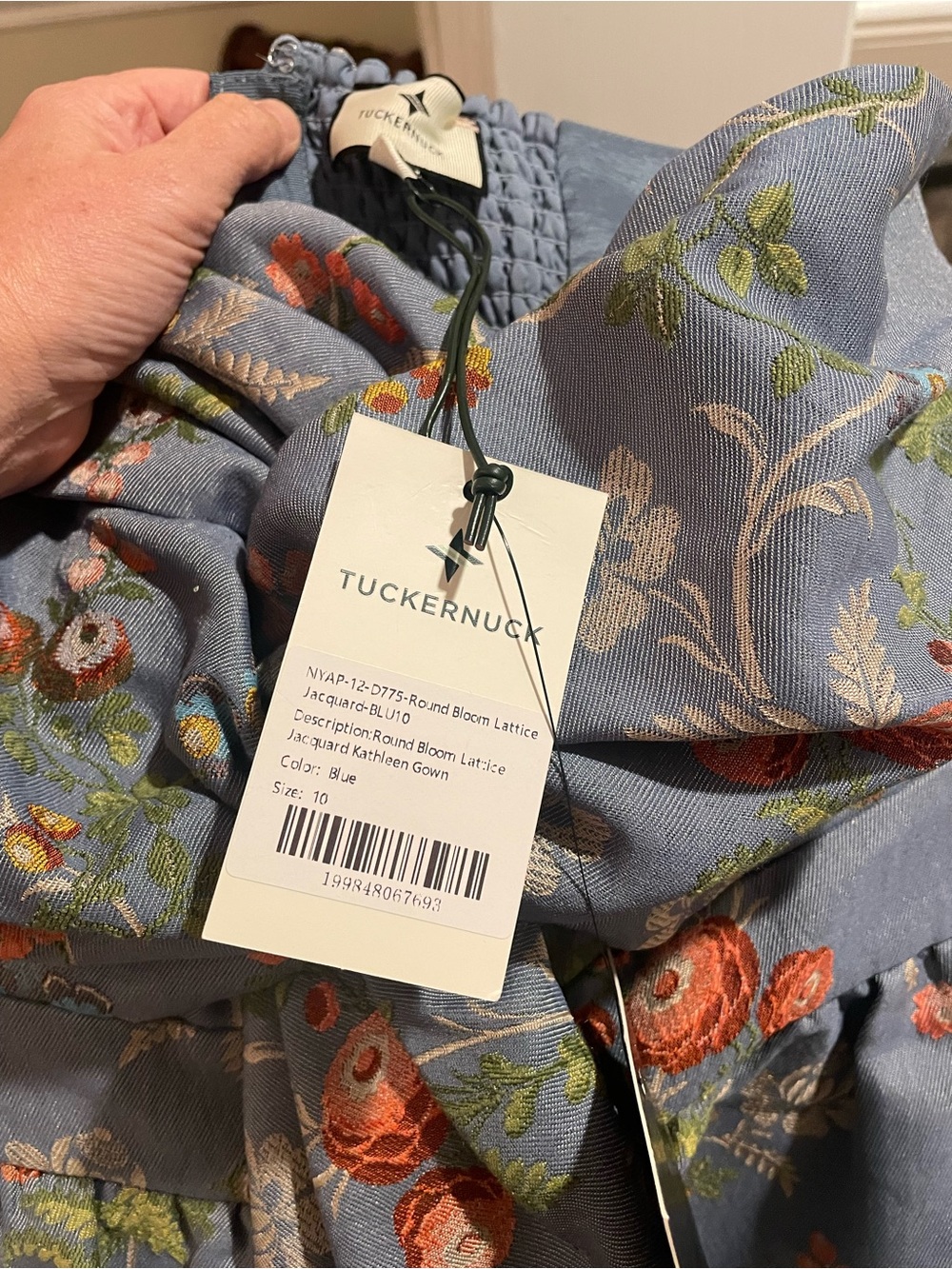 NWT Tuckernuck Trellis Bloom jacquard Kathleen gown - Picture 9 of 12